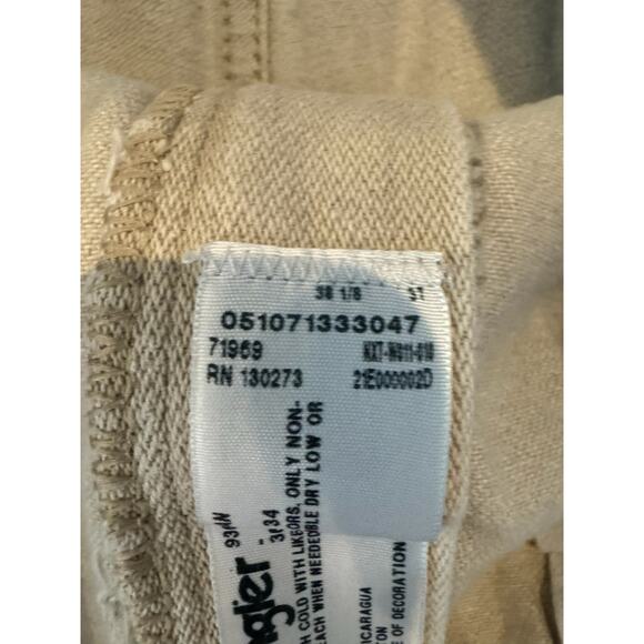 Wrangler 936TAN Cowboy Cut Jeans Men’s 36x34 Tan Denim – Workwear, Distressed - Picture 10 of 10